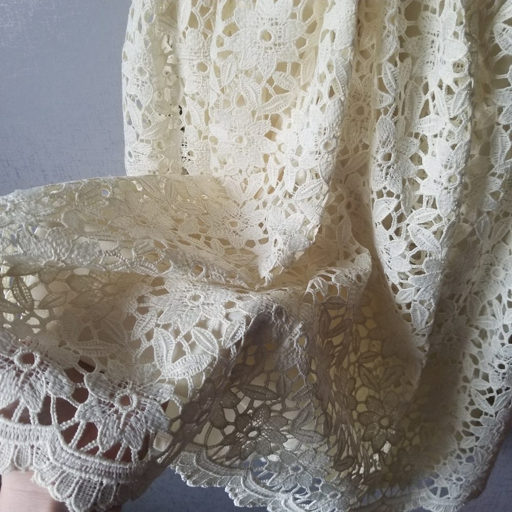 ZARA Guipure Lace Fit & Flare Spring Dress Medium - Picture 6 of 8